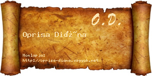 Oprisa Diána névjegykártya